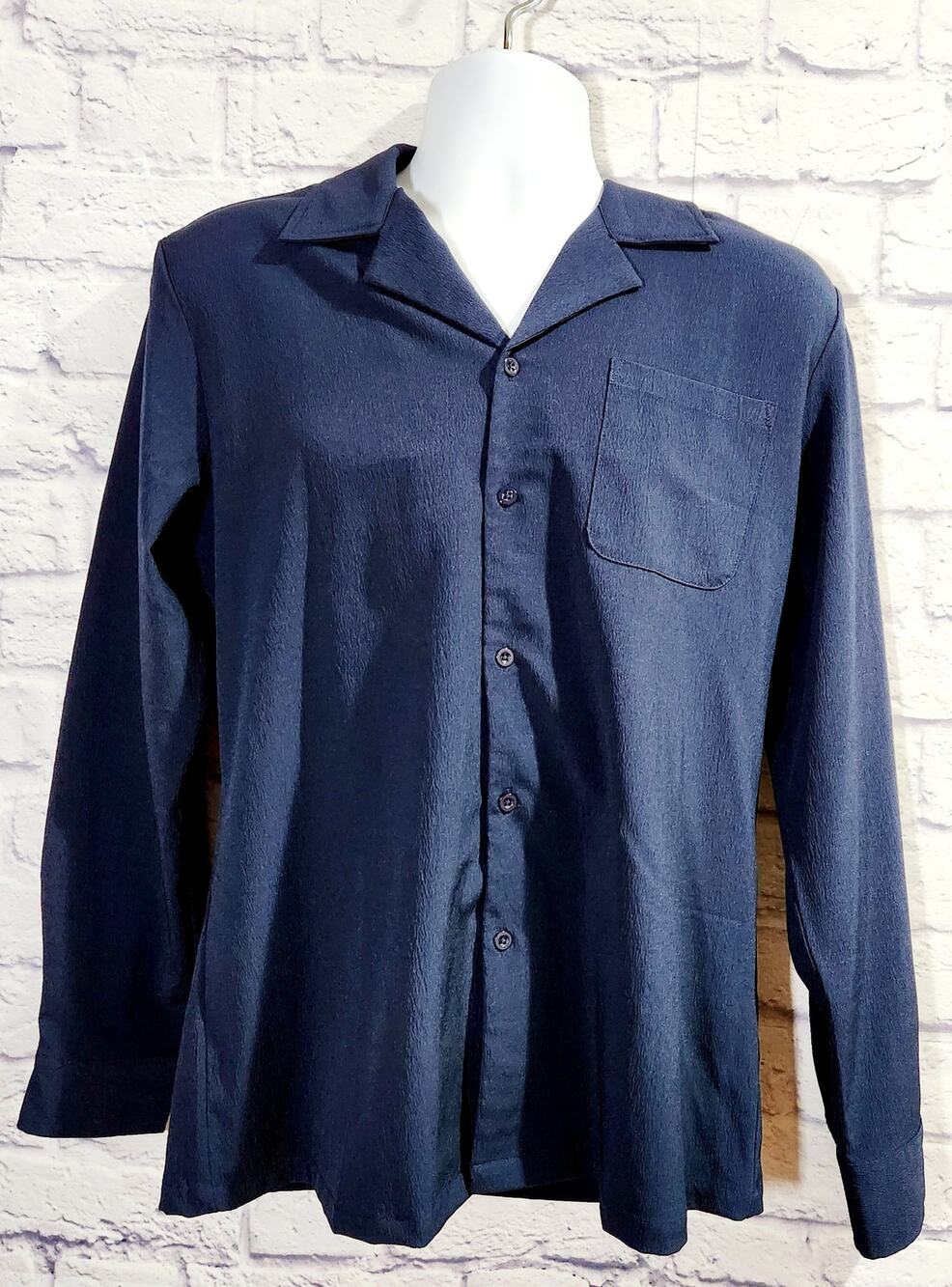 COOFANDY Dark Blue Button Down Long Sleeves Shirt Large NWOTS Lightweight Soft